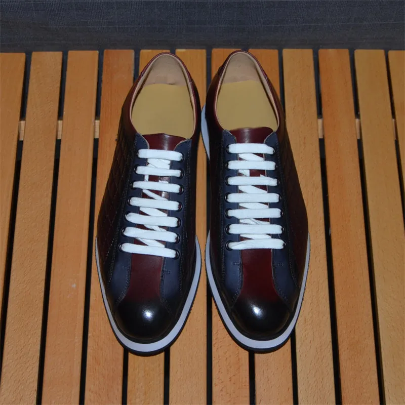 Veltique Croc Texture Lace-Ups