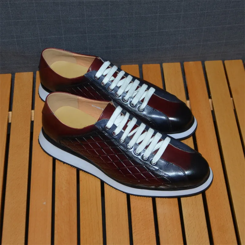 Veltique Croc Texture Lace-Ups