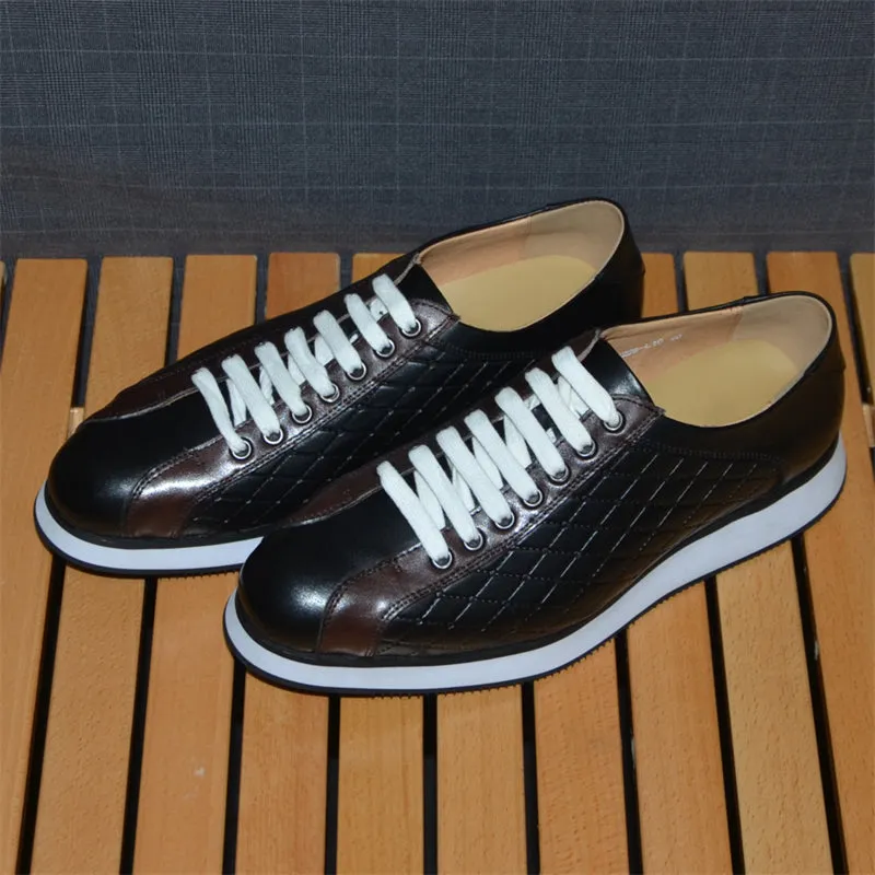 Veltique Croc Texture Lace-Ups