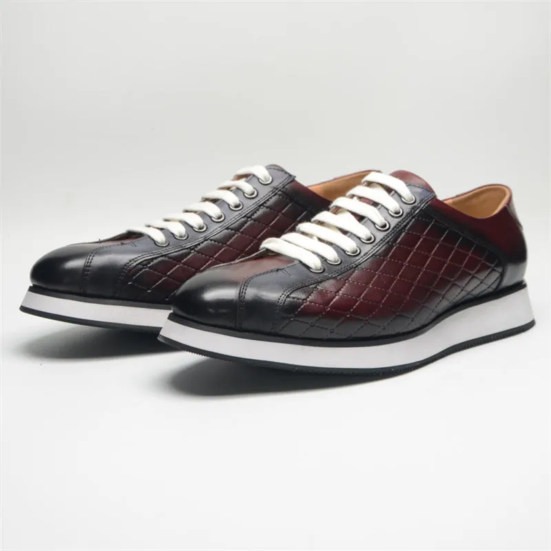 Veltique Croc Texture Lace-Ups