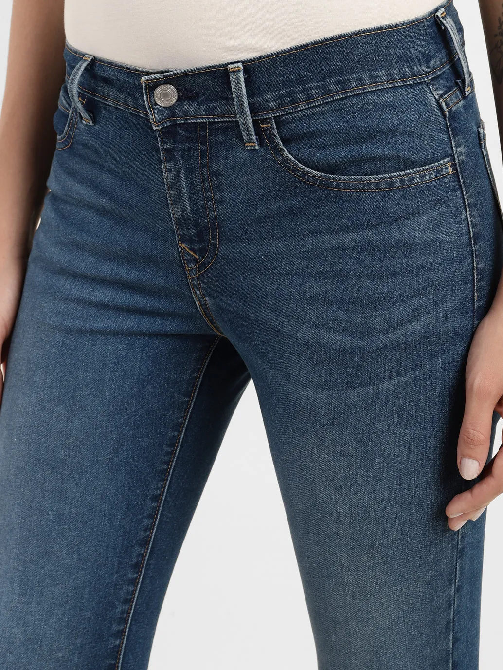 Women's 710 Blue Skinny Fit Mid Rise Jeans
