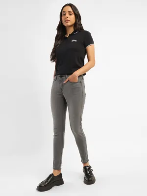 Women's 710 Dark Grey Super Skinny Fit Mid Rise Jeans