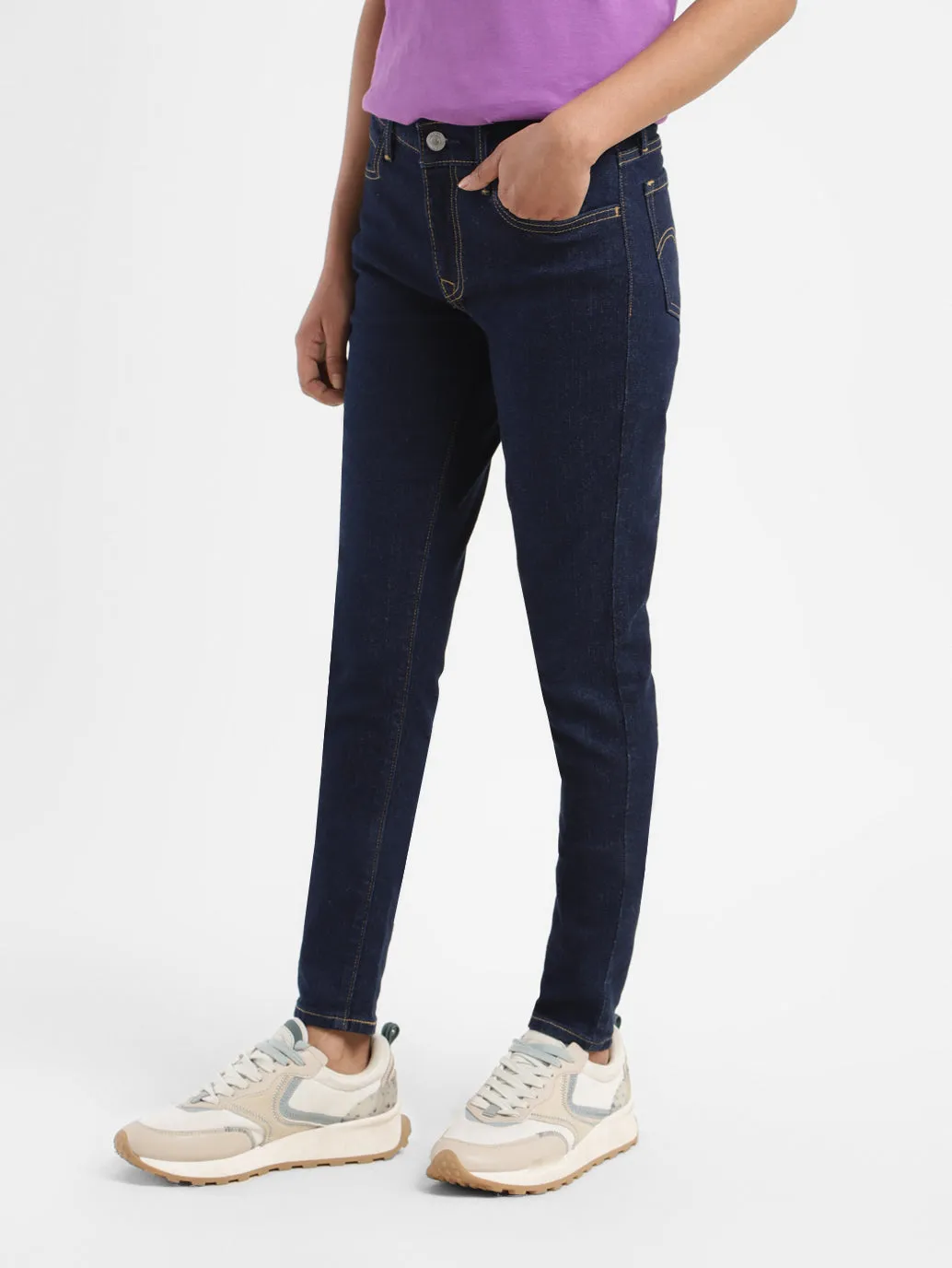 Women's 710 Indigo Super Skinny Fit Mid Rise Jeans