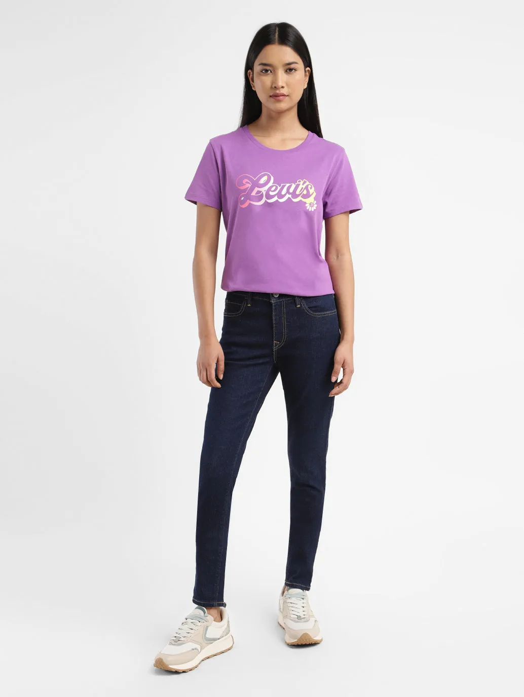 Women's 710 Indigo Super Skinny Fit Mid Rise Jeans