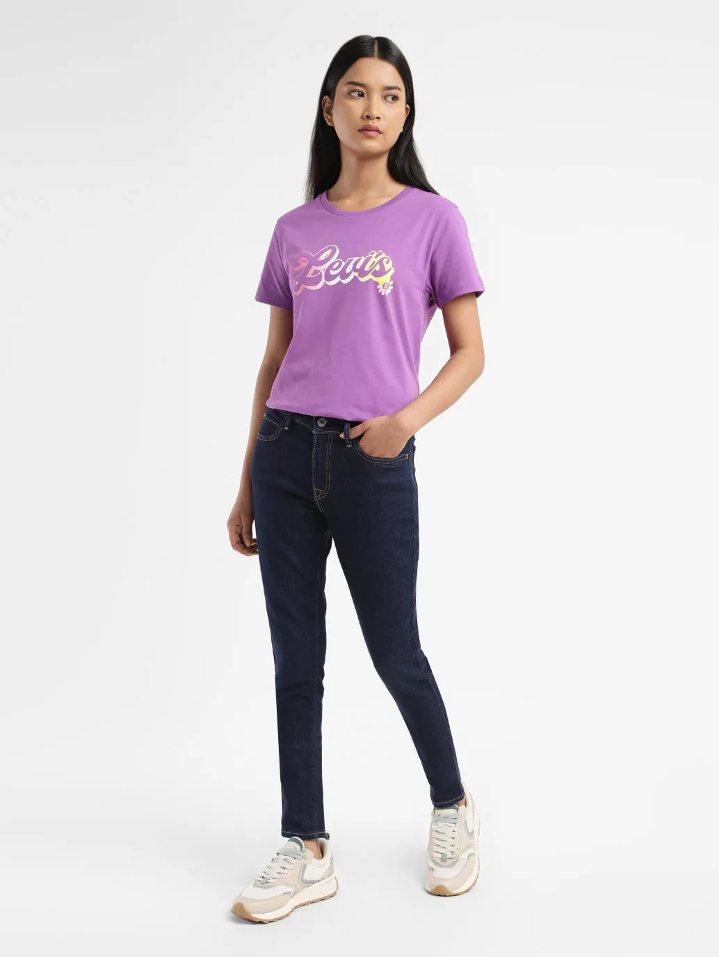 Women's 710 Indigo Super Skinny Fit Mid Rise Jeans